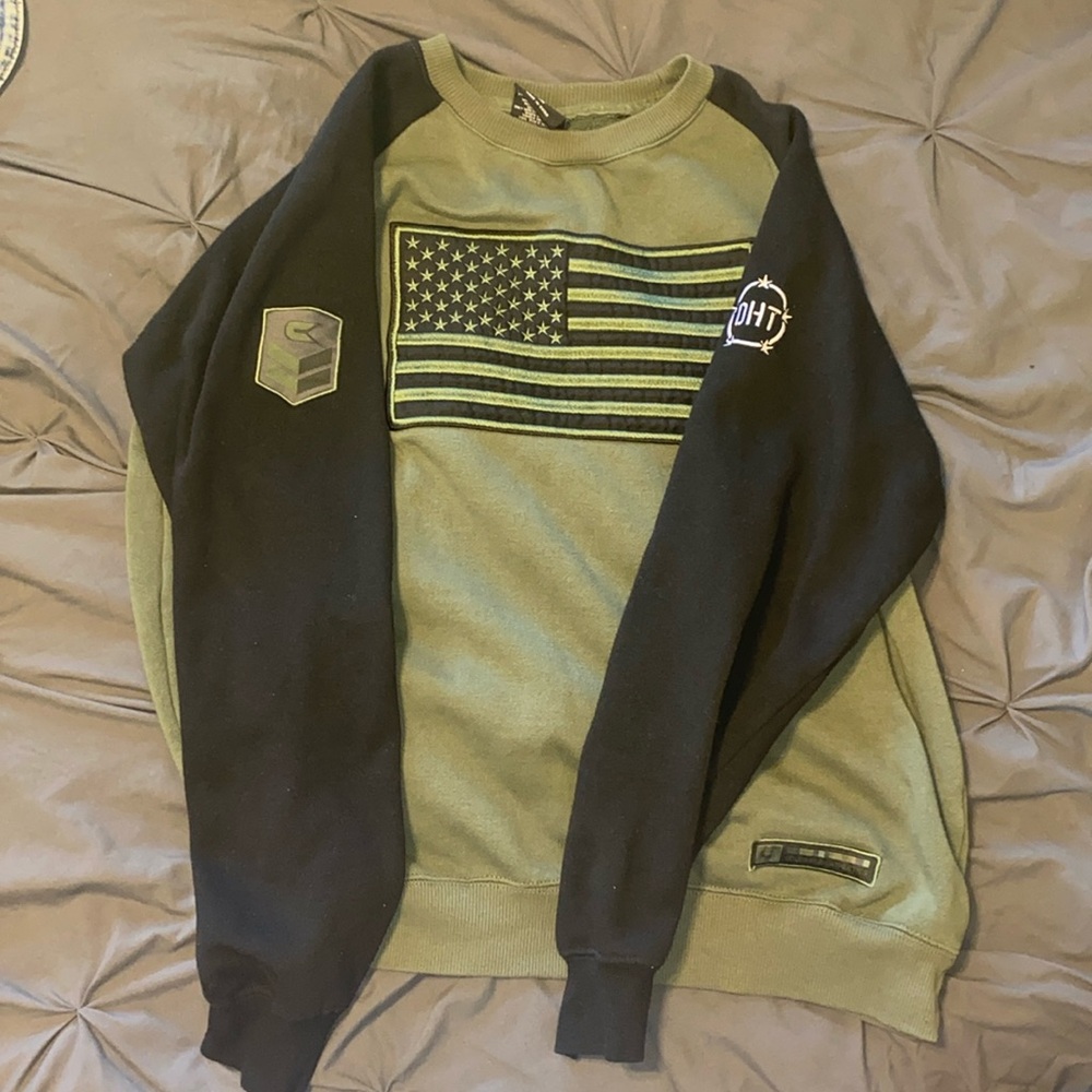 Military Green Flag Sweatshirt